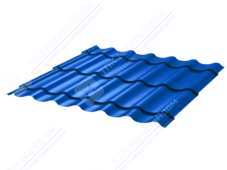 Металлочерепица МЧ2 Монтеррей Макси 0,4 ПЭ RAL5005 сигнально-синий