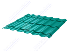 Металлочерепица МЧ2 Монтеррей Макси 0,5 ПЭ RAL5021 морская волна