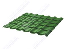 Металлочерепица МЧ2 Монтеррей Ретро 0,4 ПЭ RAL6002 зеленый лист