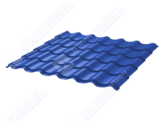 Металлочерепица МЧ2 Монтеррей Ретро 0,45 ПЭ RAL5005 сигнально-синий