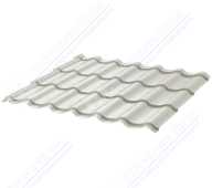 Металлочерепица МЧ2 Монтеррей 0,45 ПЭ RAL9002 серо-белый