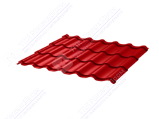 Металлочерепица МЧ2 СуперМонтеррей 0,4 ПЭ RAL3020 красный насыщенный