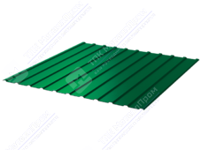 Профнастил полимер С10 0,45 1130/1155 ПЭ RAL6029 зеленая мята