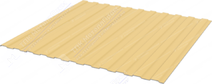 Профнастил полимер С8 0,4 1,2м 2м ПЭ RAL1014 слоновая кость