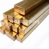 Латунный квадрат ГОСТ 2060-90, лжмц59-1-1, Н,Д, L - 3 м, L - 6 м, d - 6 мм