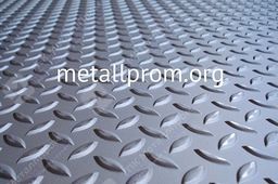 Лист нержавеющий рифленый, холоднокатаный, (чечевица) давленный AISI 304 (08Х18Н10) 1,5х1000х2000 мм