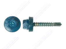 Саморез 4,8 35 KPcZP с прокладкой RAL5021 морская волна