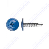 Саморез 4,2 16 CMM сверло с пресс-шайбой RAL5012 голубой