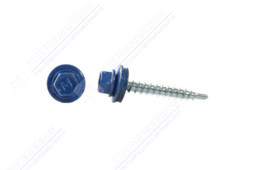 Саморез 4,8 35 KPcZP с прокладкой RAL5012 голубой