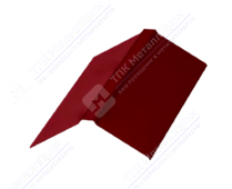 Планка конька плоского простого 190 190 0,4 2м стандарт ПЭ RAL3009 красный оксид К-511